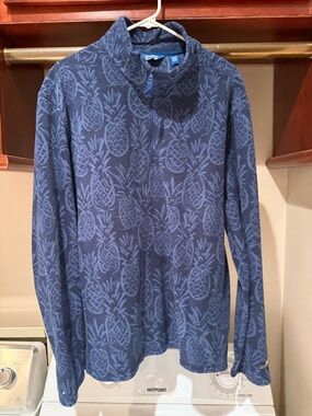 Chubbies Blue Pineapple Print Quarter-Zip Pullover